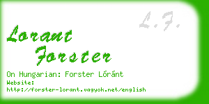 lorant forster business card